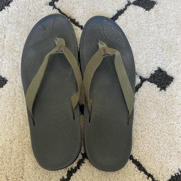 Merrell Lichen Breakwater Thong Flip Flops Sandals Green Size 13 J034357 Vibram - Picture 7 of 9